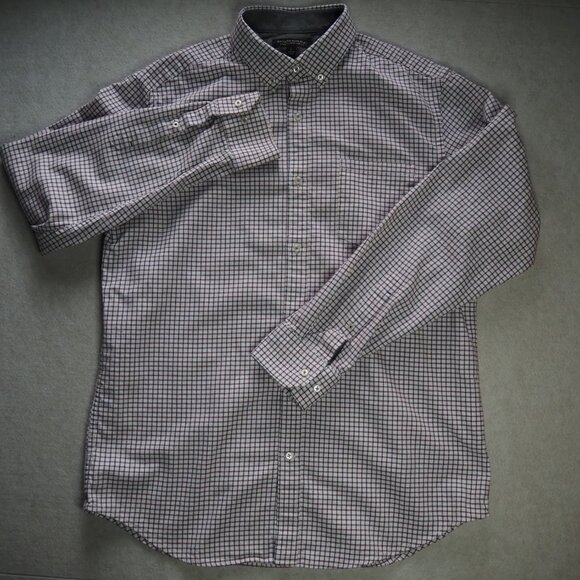Banana Republic Men's Large Luxe Flannel Slim Fit Shirt Button Down Plaid - Picture 2 of 7